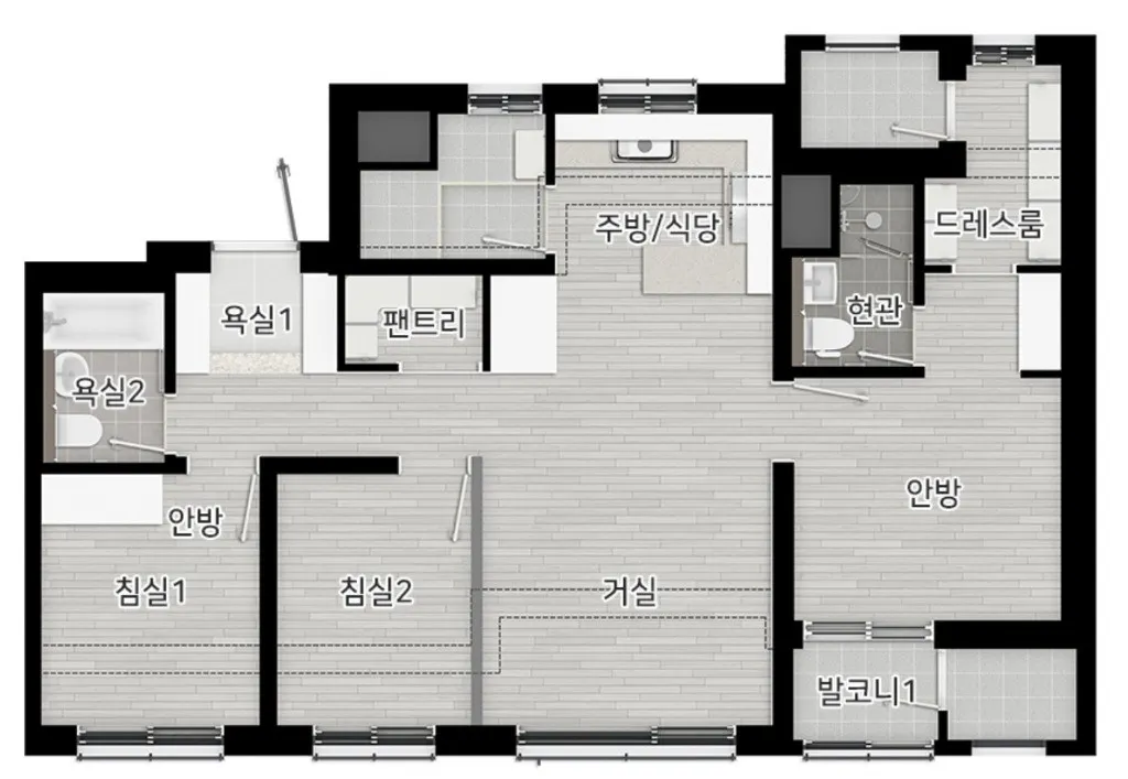 오남역 서희스타힐스 59A타입 평면도